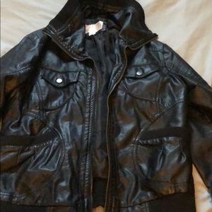 Black faux leather jacket